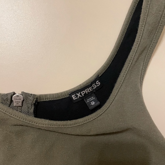 Express Olive and Black Peplum Tank XS - Picture 2 of 3
